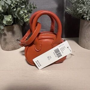 NWT Anthropologie Vibrant Orange Mini Satchel Bag Charm